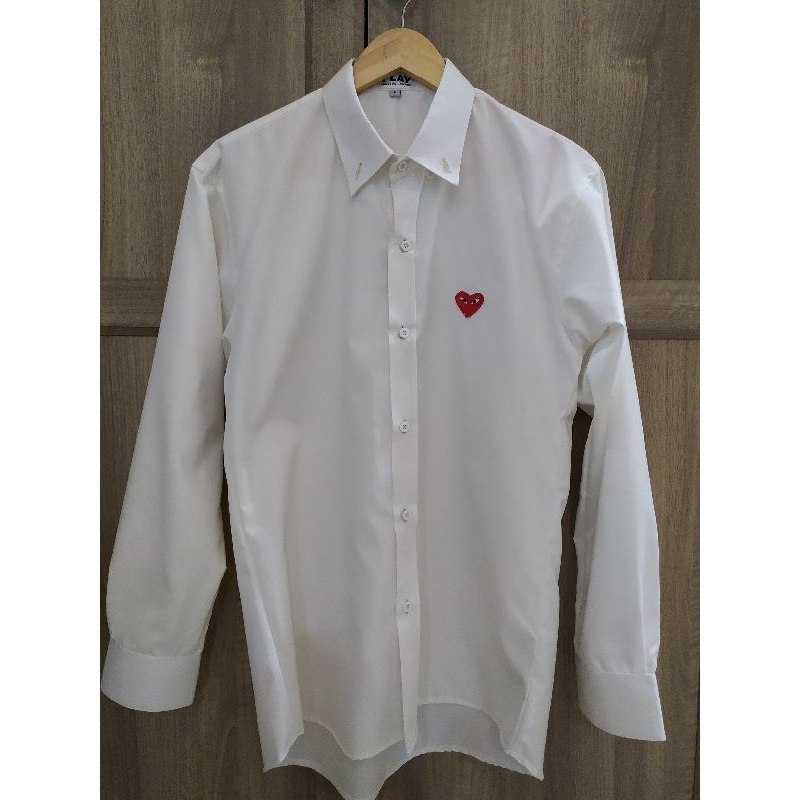 Kemeja CDG Premium PLAY Shirts Heart Hati Kain Tropical Unisex Dewasa Dan Anak ADULT and KIDS