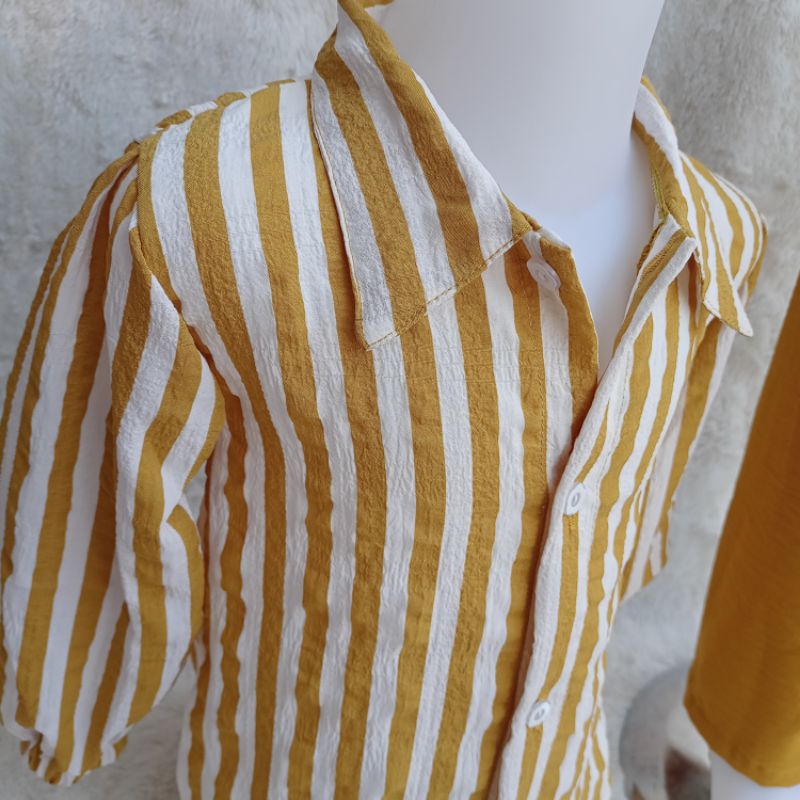 SETELAN SALUR Set Stripped Crinkle Airflow Setcel Anak Perempuan 2 sampai 10 Tahun