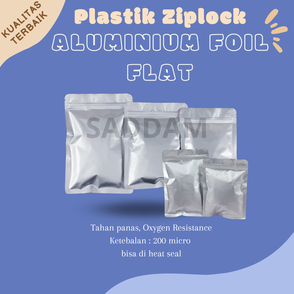Plastik Klip Aluminium Foil Flat / Sachet Pouch / Plastik Ziplock / Kemasan Makanan Aksesoris / Plas