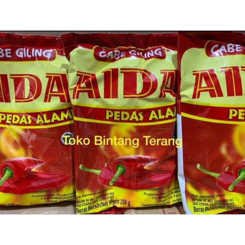 

Bubuk Cabai Cabe Aida Giling Halus 250 gr 250 gram Sambal Pedas Alami