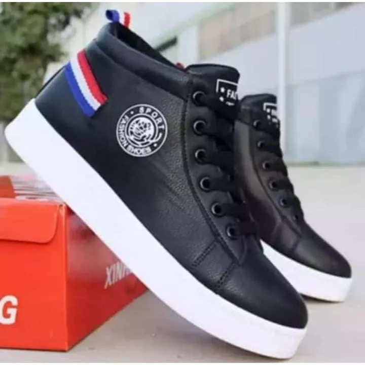 elm.co Sepatu pria Dan wanita Boot Motif Fashion Shoes Sport Putih Biru Murah COD