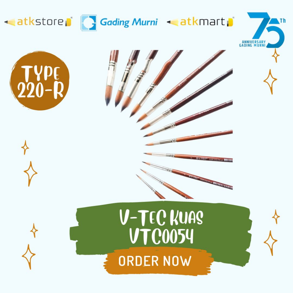 

V tec Kuas Lukis Miring 220R II V tec Paint Brush 220R