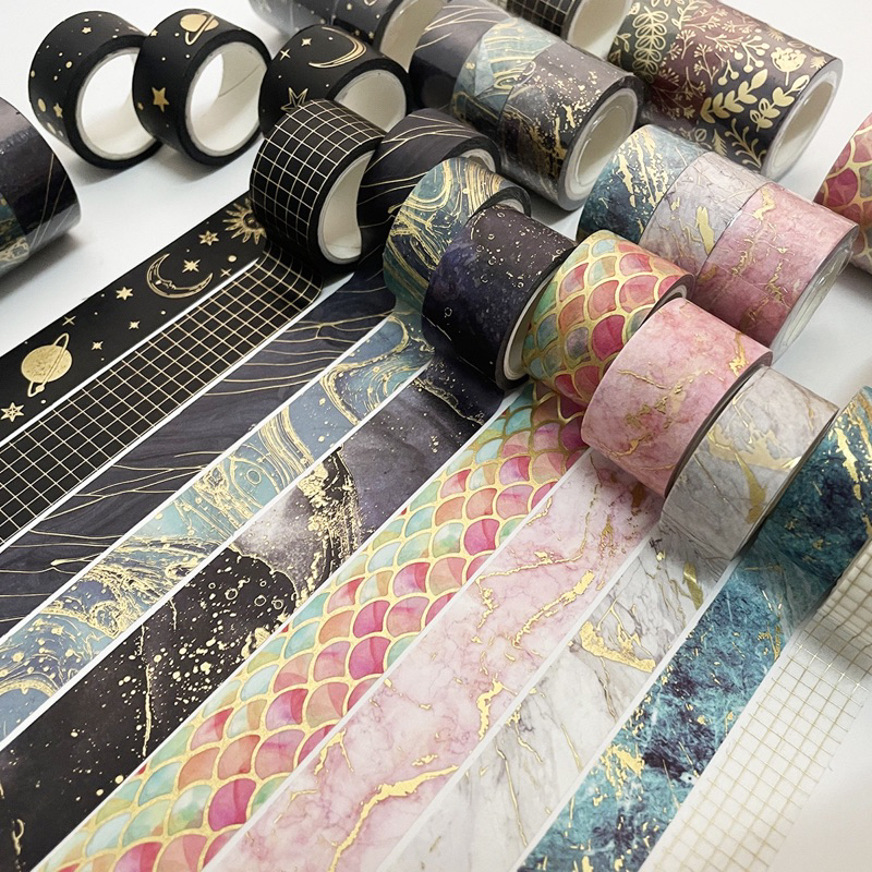 

(READY) 24 ROLL PREMIUM CLASSIC GOLD FOIL WASHI TAPE SET | marble marbles ornament japanese pattern decor masking selotip bujo deco dekorasi space abstrak mermaid grid kotak motif jepang scrapbook journal stiker kertas art craft vintage paper diy kraft
