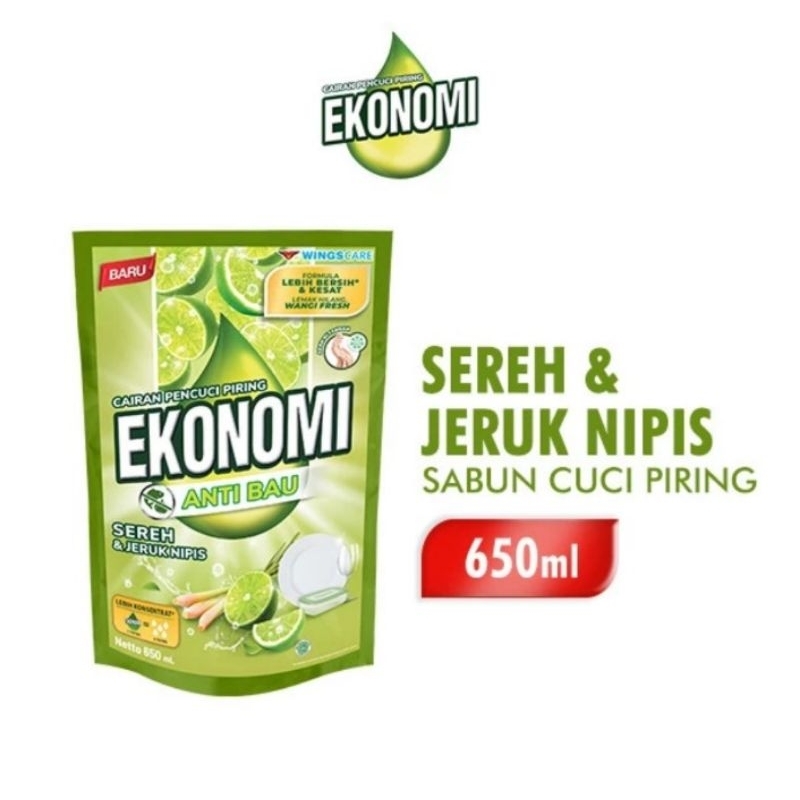 Ekonomi Sabun Cuci Piring Sereh & Jeruk Nipis 650 ml