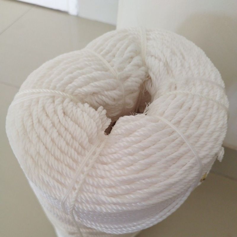 1 Roll Tali Tambang 3mm -+200Meter Putih Nylon Plastik PE Nilon Kecil