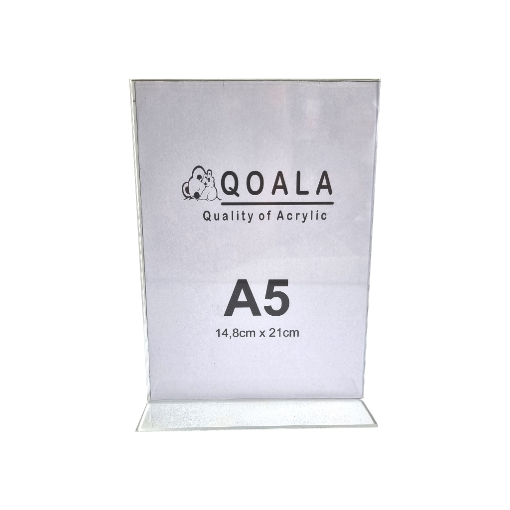 

AKRILIK HOLDER DUDUKAN QRIS A5 QOALA ACRYLIC