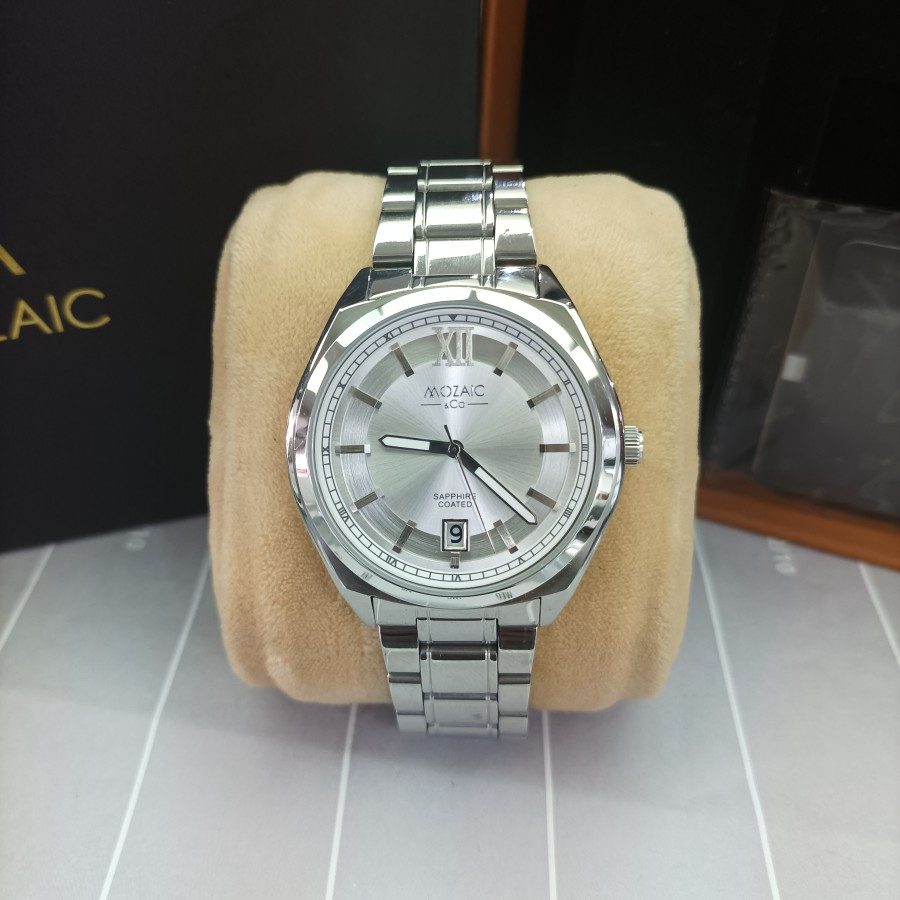 Jam Tangan Mozaic MC1002M SS white Original