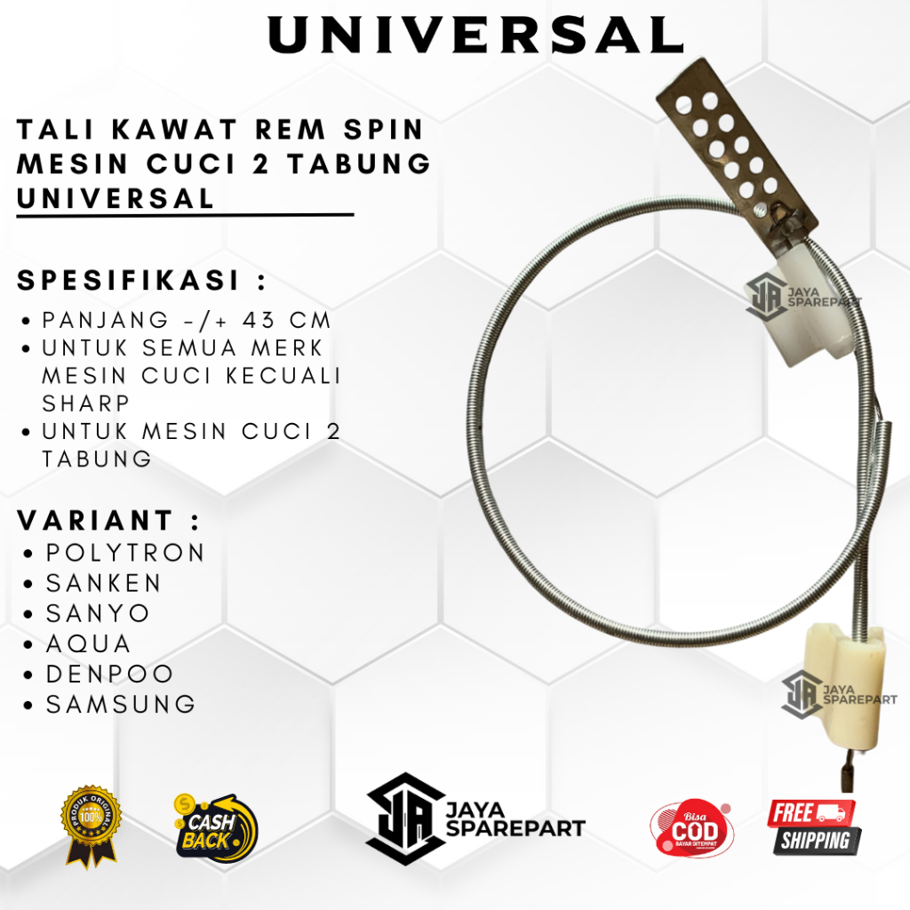 Tali kawat Rem Spin Pengering Mesin Cuci Polytron Universal 2 Tabung JAYASPAREPARTBANDUNG
