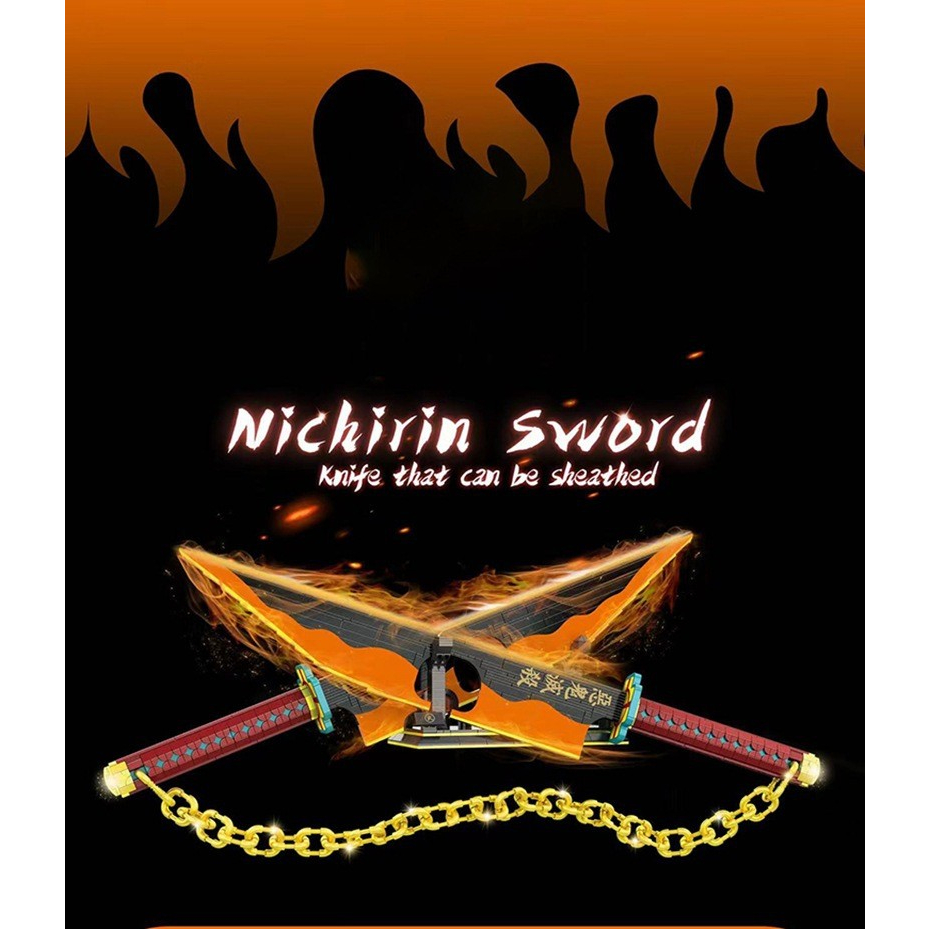Brick DK 1507 Demon Slayer Kimetsu No Yaiba Tengen Uzui Sword DK1507 pedang mainan anak