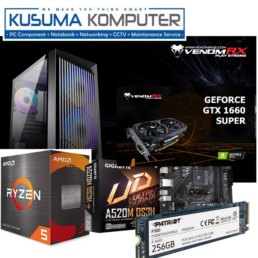 KOMPUTER PC GAMING AMD Ryzen 5500 / GTX 1660 TI / SSD 256GB NVMe