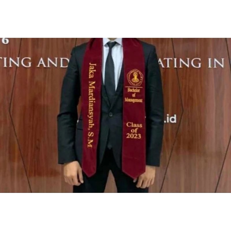 (2 lapis)selempang wisuda kalung/selempang wisuda leher/selempang 2 sisi
