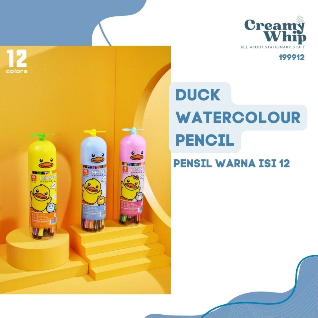 

Duck Watercolor Pencil 12 Color - Pensil Warna Bebek isi 12 Warna Coloring Pencil