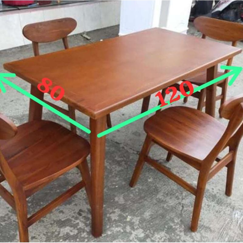 MEJA MAKAN MINIMALIS / MEJA MAKAN JATI / MEJA MAKAN MINIMALIS 4 KURSI JATI FULL JATI