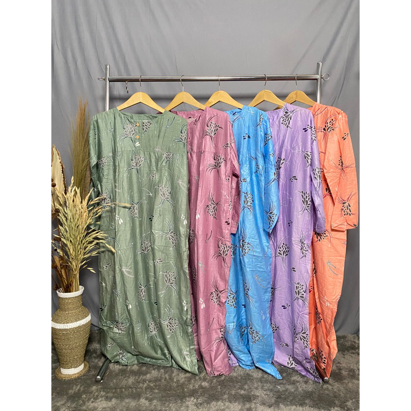 Daster Muslimah / Daster Muslim Motif Bunga / Daster Lengan Panjang / Daster Muslimah Jumbo / Daster