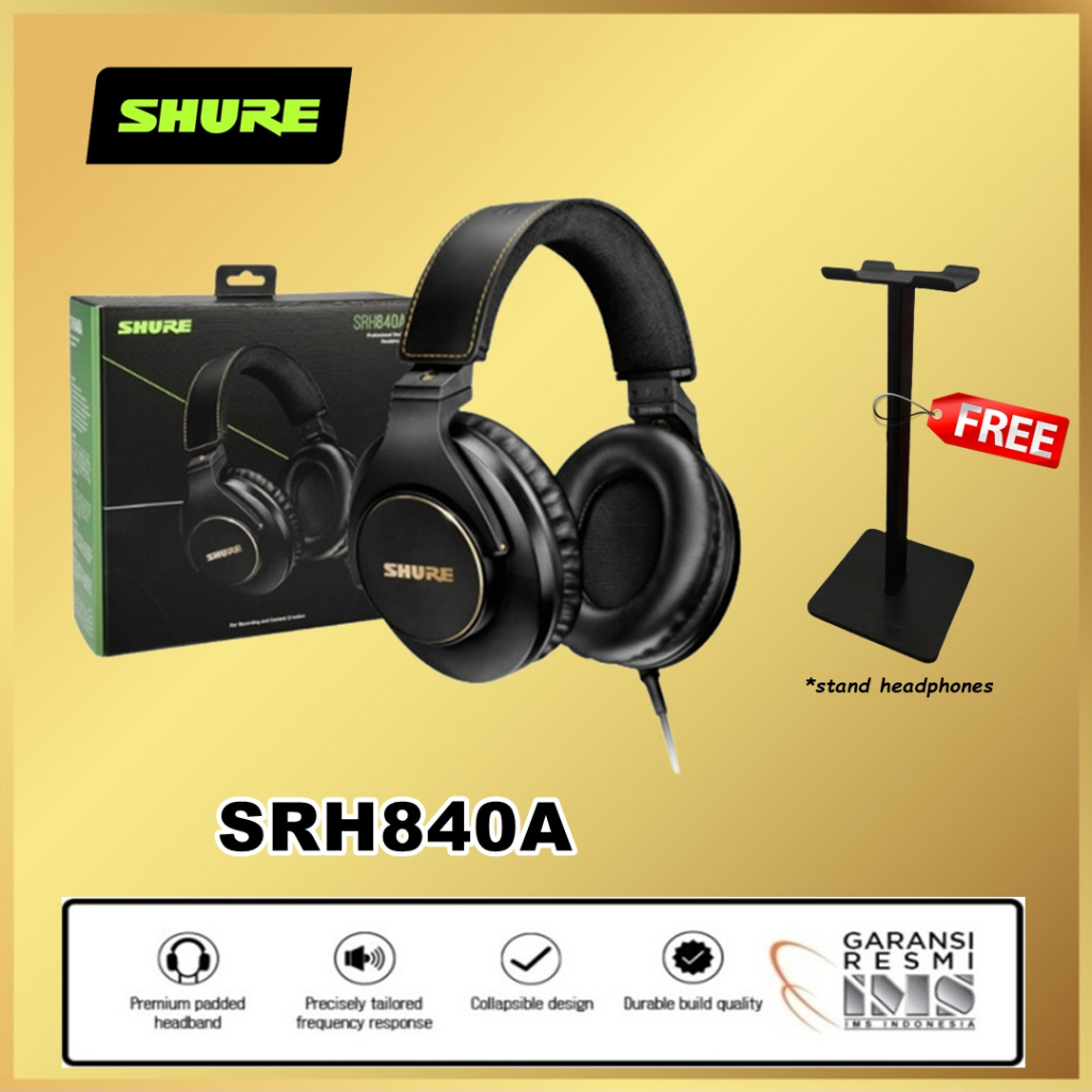 Shure SRH840A Headphone Studio Profesional Over-ear