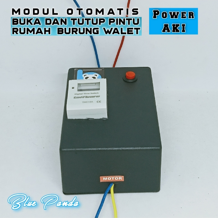 Modul otomatis buka dan tutup pintu rumah burung walet power aki 12 volt BLUE PANDA