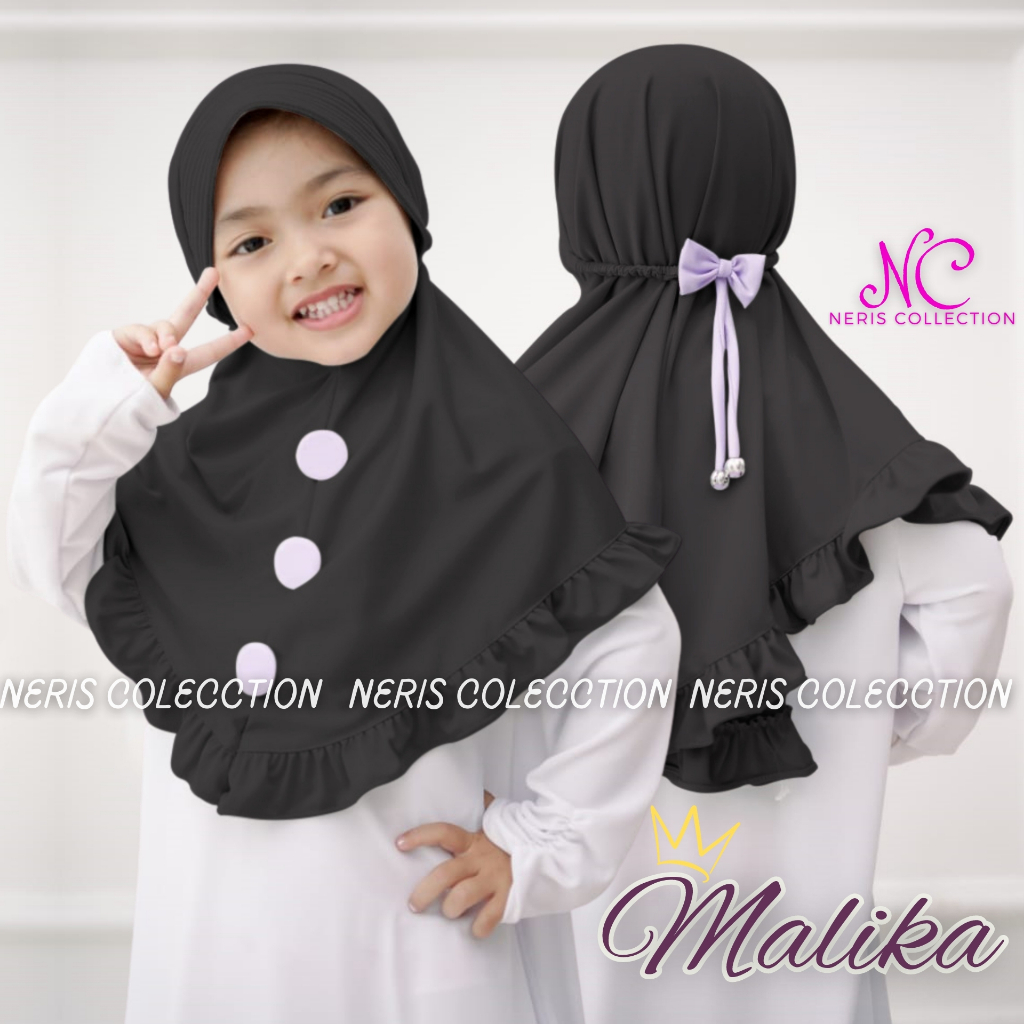Hijab Sporty Anak Malika / Hijab Olahraga Muslim Anak / Bergo Sport Anak Variasi Pita Tali Belakang 