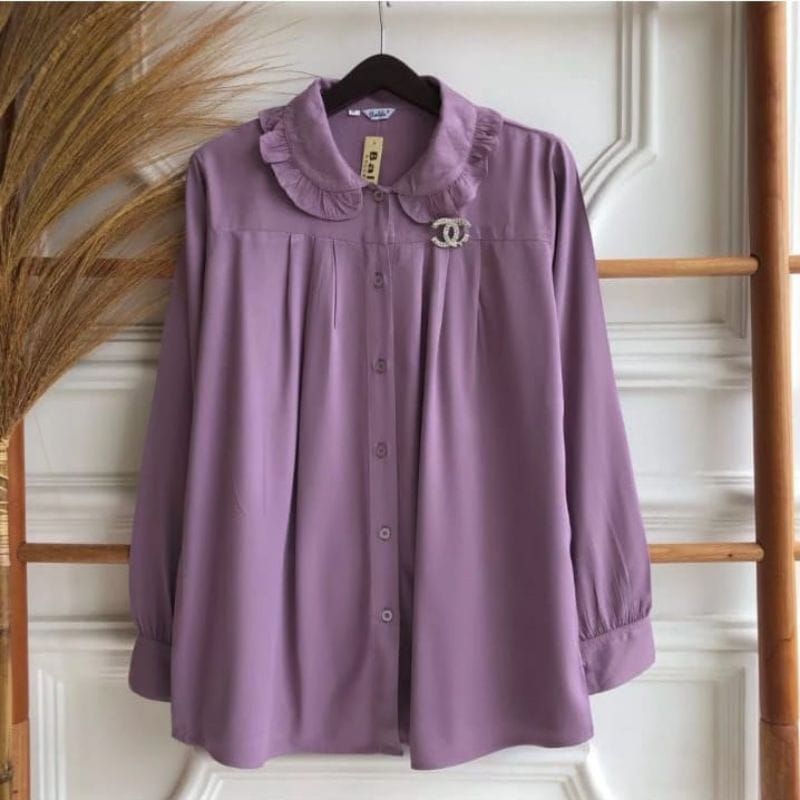 Atasan Crinkle Premium Kerah