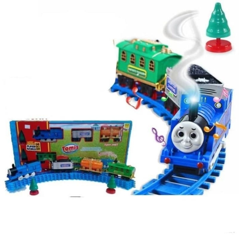 Mainan kereta Thomas keluar asap