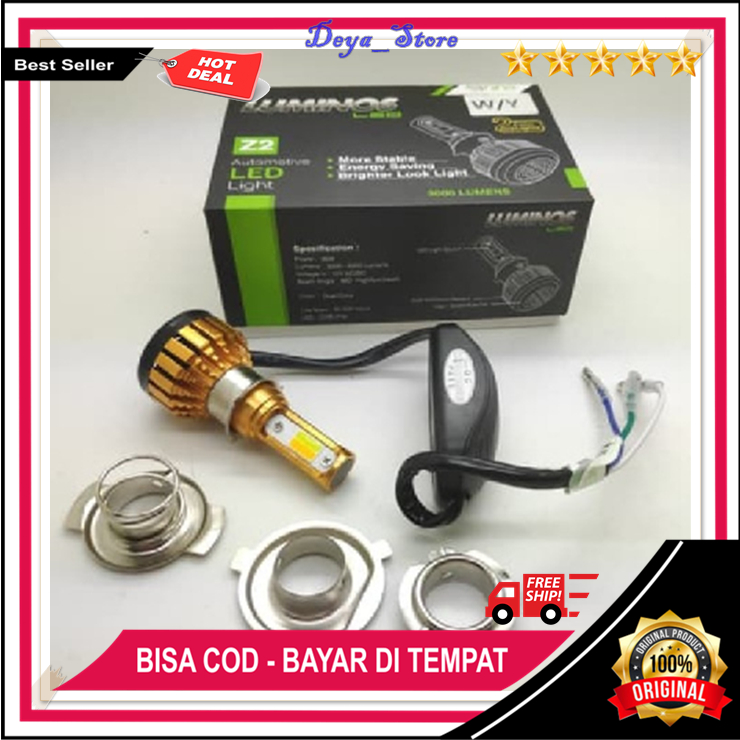 Lampu Depan LED Luminos Z2 Putih Kuning Ori Lampu LED Luminos 3 Sisi 2 Warna White Yellow Original