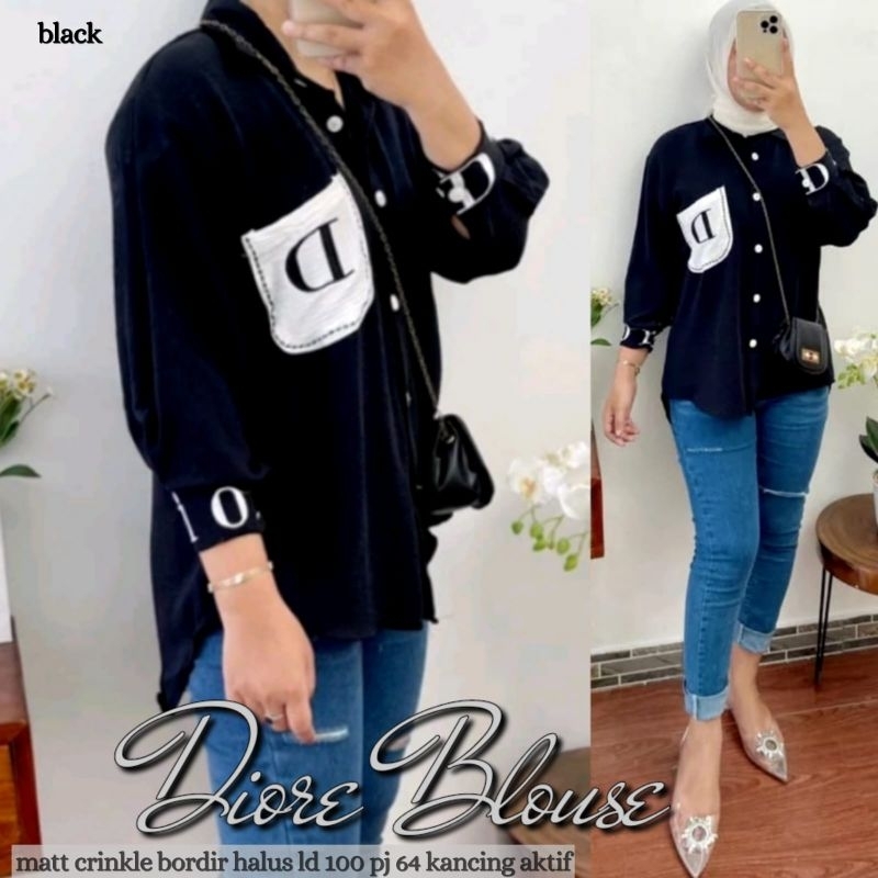 DIOR BLOUSE ATASAN WANITA DIORE CRINKLE PREMIUM