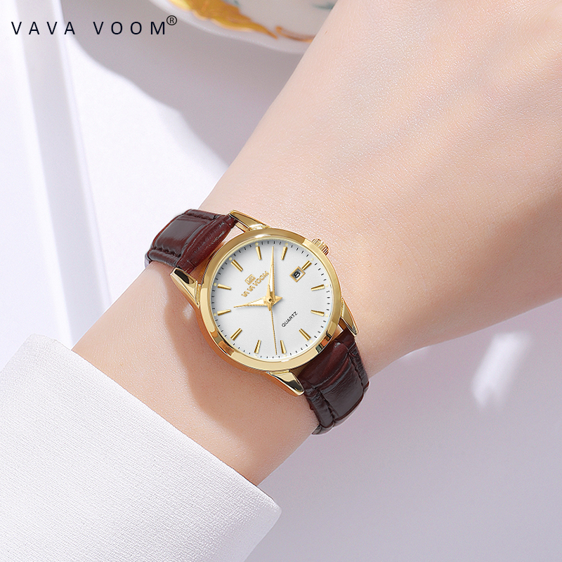 VAVAVOOM Jam Tangan Wanita Original Kecil Anti Tahan Air Kulit Branded Analog Women Watch