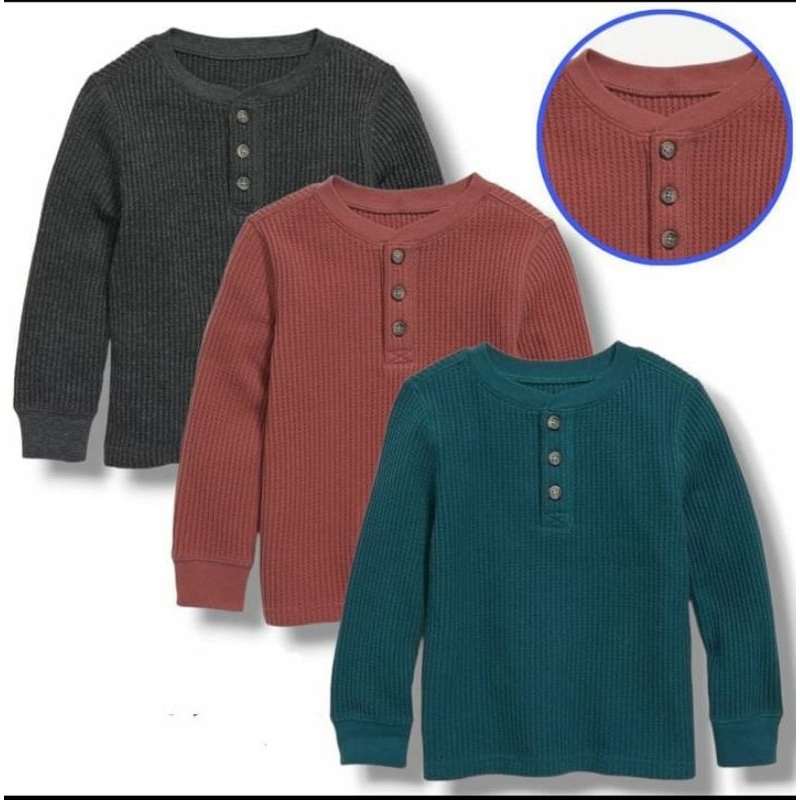 Atasan Anak Laki-Laki, Kaos Oldnavy Ribs-Knit Henly