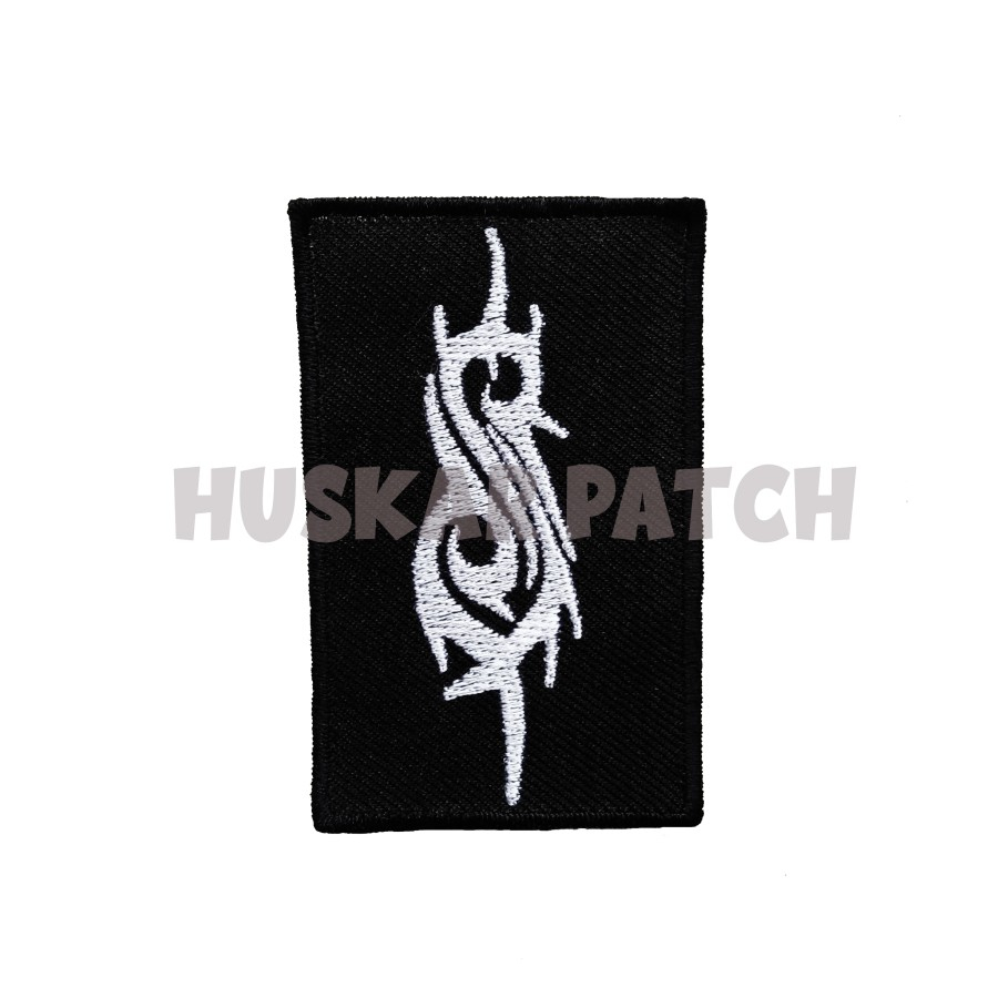 PATCH BORDIR / EMBLEM BORDIR JAHIT SLIPKNOT LOGO BLACK AKSESORIS EMBLEM MUSIK BAND METAL ROCK