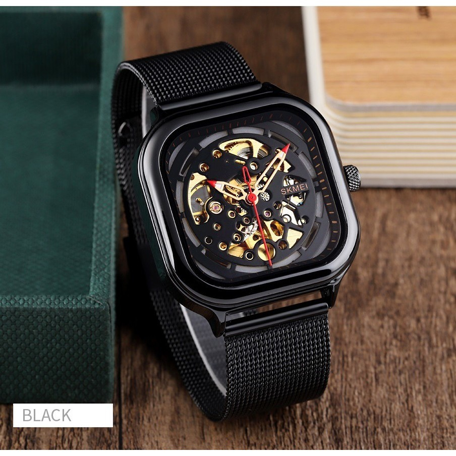 Jam Tangan Fashion Pria Wanita Automatic SKMEI Original SK9184 / SK 9184 Rantai Pasir Water Resist