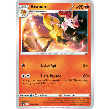 POKEMON TCG INDONESIA BRAIXEN S11A 017/068