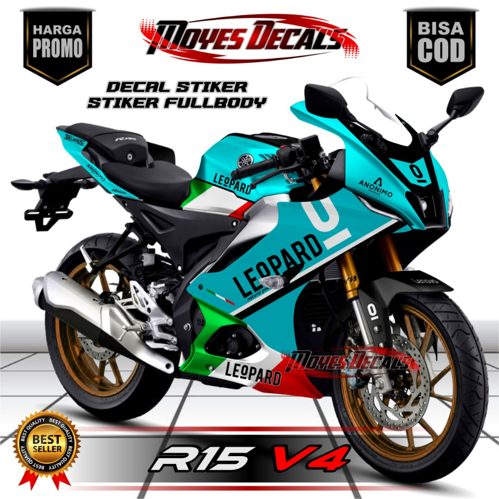 Decal Fullbody Yamaha R15 V4 * Decal Stiker Motor R15 V4 Motif Balap