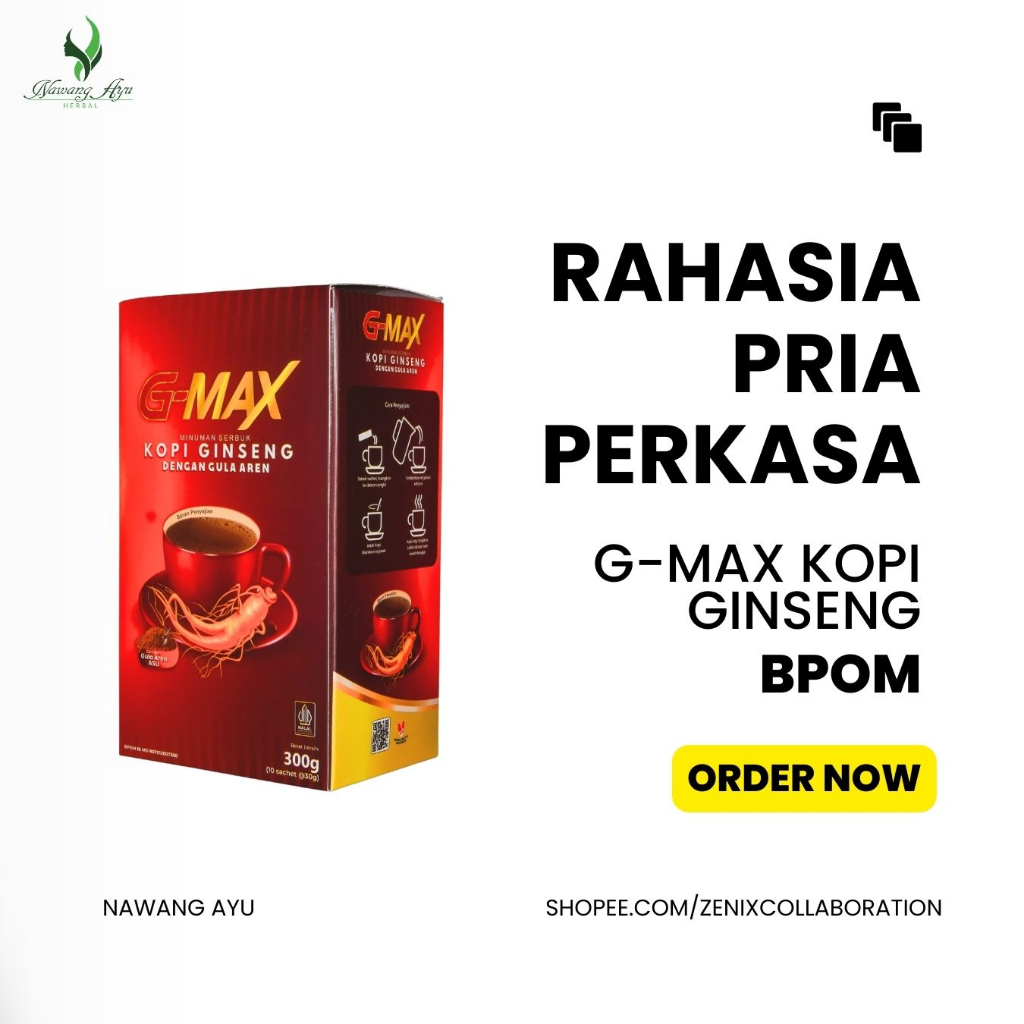 

GMAX COFFEE KOPI GINSENG STAMINA PRIA DEWASA KUAT TAHAN LAMA VITALITAS BPOM