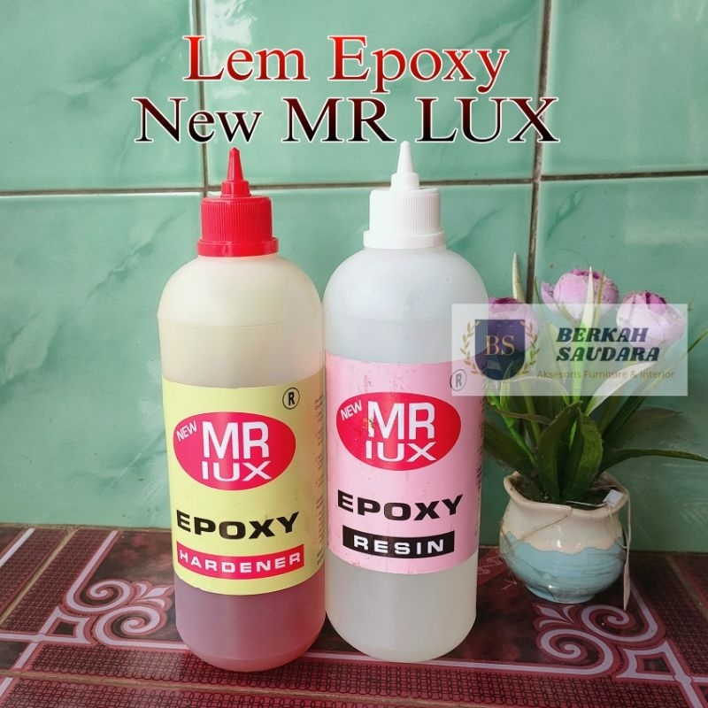 

Lem Epoxy New Mr Lux Resin & Hardener kemasan 1kg besar