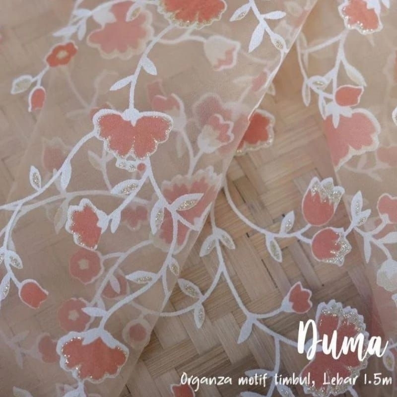 Kain Organza Motif 3D | Bahan Organza Motif |  Bahan gaun busana wanita