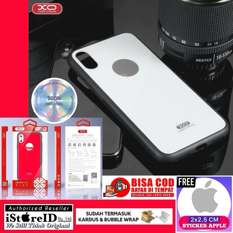 [COD] (Free Gift : Stiker) Original XO Glass Case iPhone 7 8 X XR 11 12 13 14 15 16 Meili Series Har