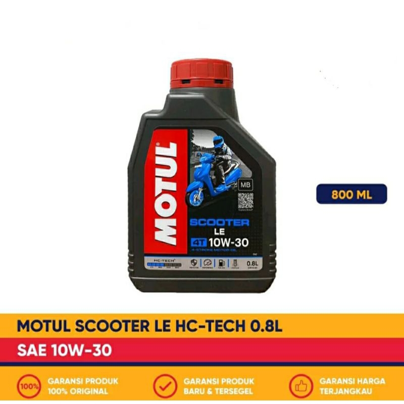 Oli Motul Scooter LE 10w-30 (BIRU) Oli Motul matic 0,8 Liter Original