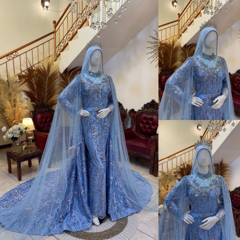 GAUN PENGANTIN JUMBO SLIM FULL PAYET SLAYER MUTIARA / GAUN PENGANTIN PREMIUM MEWAH / KEBAYA PENGANTI