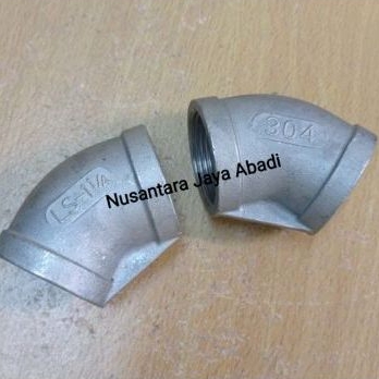 elbow 45 derajat stainless 304 drat 1 1/4" inchi - knee 45 degree