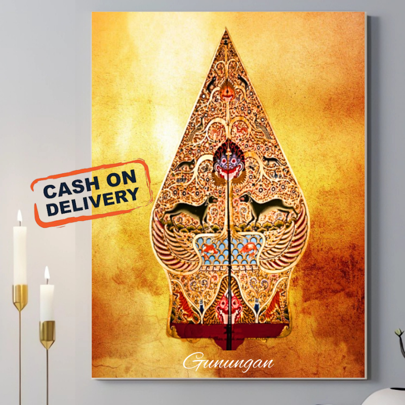 Poster Wayang Kulit Gunungan Untuk Hiasan Dinding Wall Dekor atau Souvenir