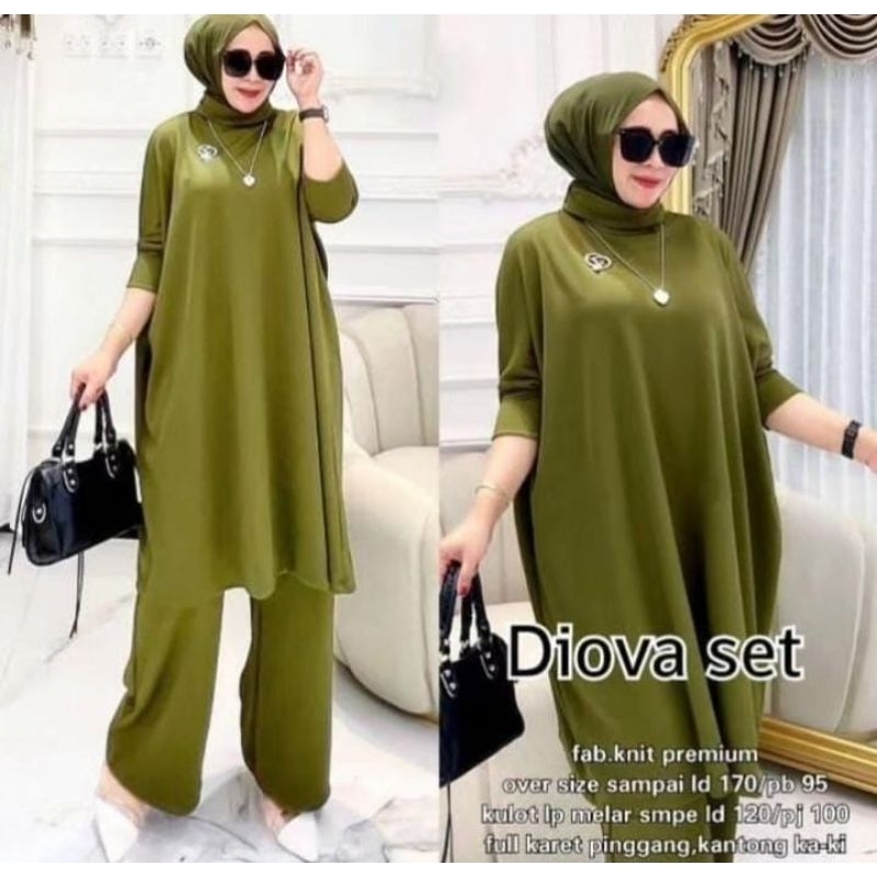 Setelan baju wanita terbaru - Set baju oversize wanita gaya santai - Tunik plus celana wanita