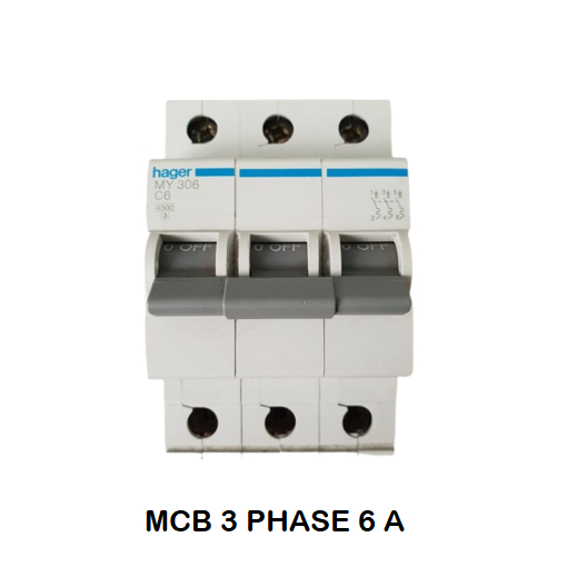 MCB 3 PHASE HAGER 6A / SIKRING 3 PAS 6 AMPERE / MCB 3P 6 A