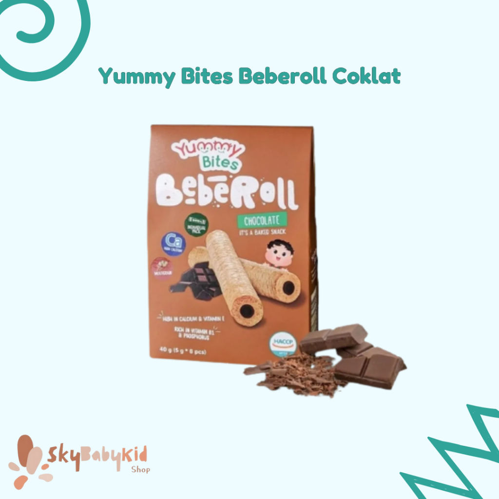Biskuit Bayi Yummy Bites Beberoll Coklat (Camilan Bayi Usia 9 Bulan Ke Atas)