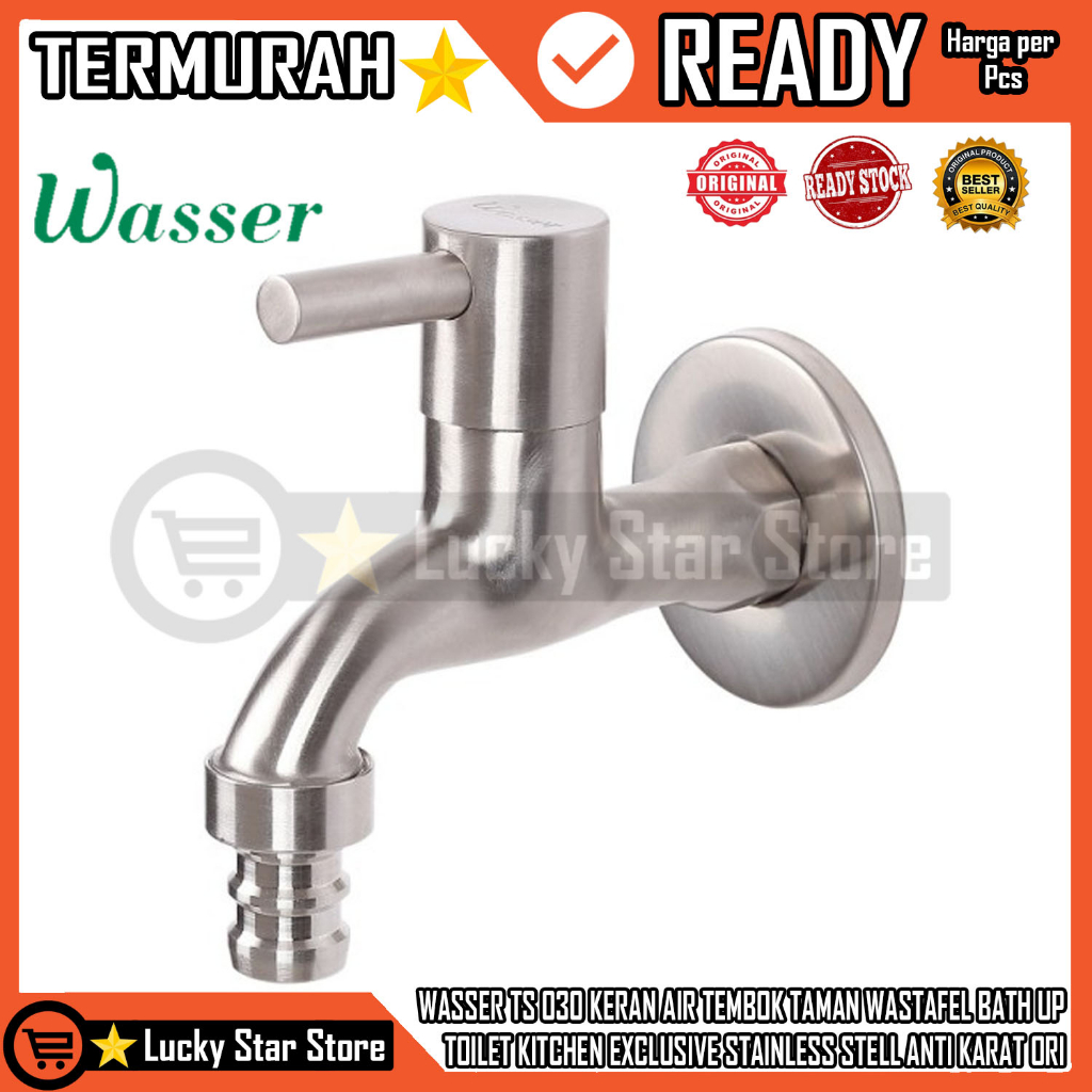 WASSER TS 030 KERAN AIR TEMBOK SHOWER WASTAFEL BATHUP AER MANDI STAINLESS KERAN DINDING AIR DINGIN C