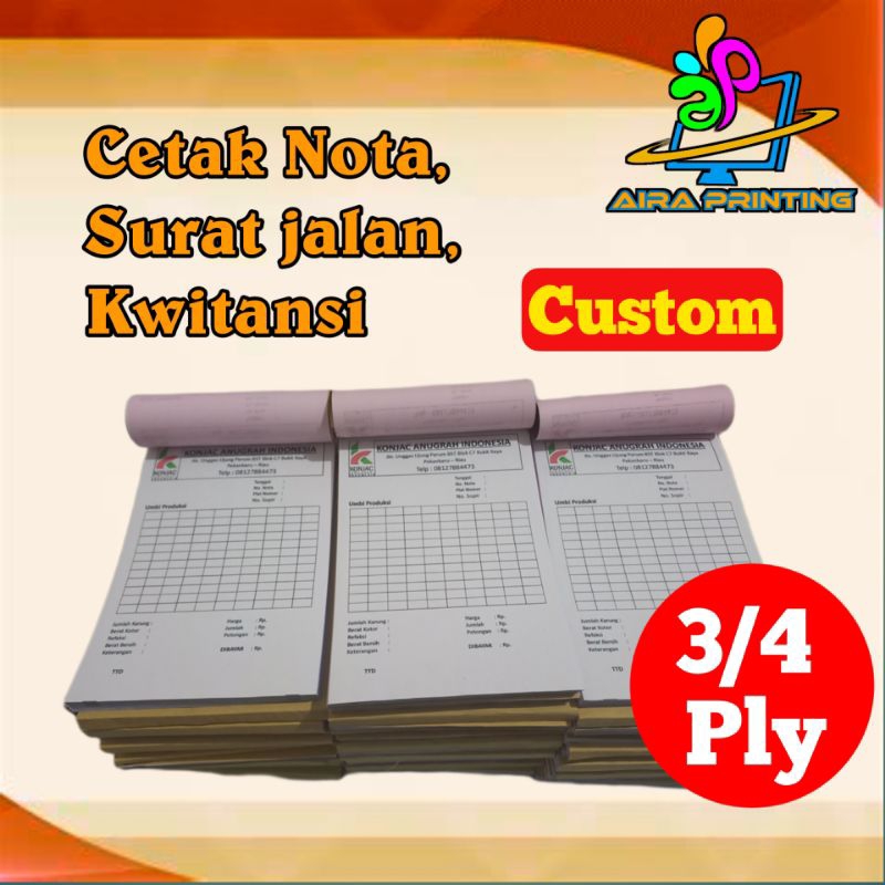

Cetak Nota Bon Faktur Surat Jalan Kwitansi Toko 3 play / 4 ply