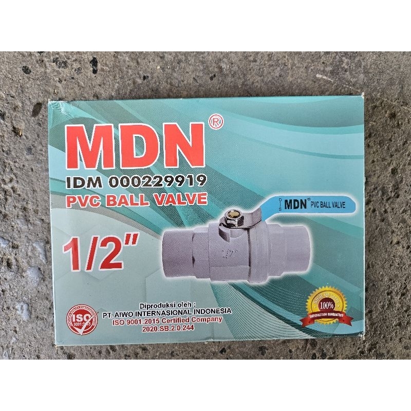 StopKran Ball Valve PVC Gagang Besi MDN 1/2inch (Per Lusin)