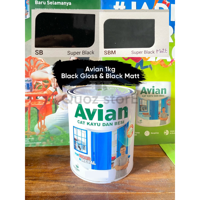 

Cat Kayu & Besi Avian 1 kg Hitam Gloss & Matt/Doff