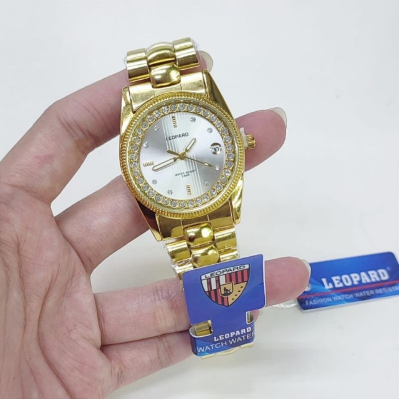 Jam Tangan Pria leopard Tali Rantai Tanggal aktif