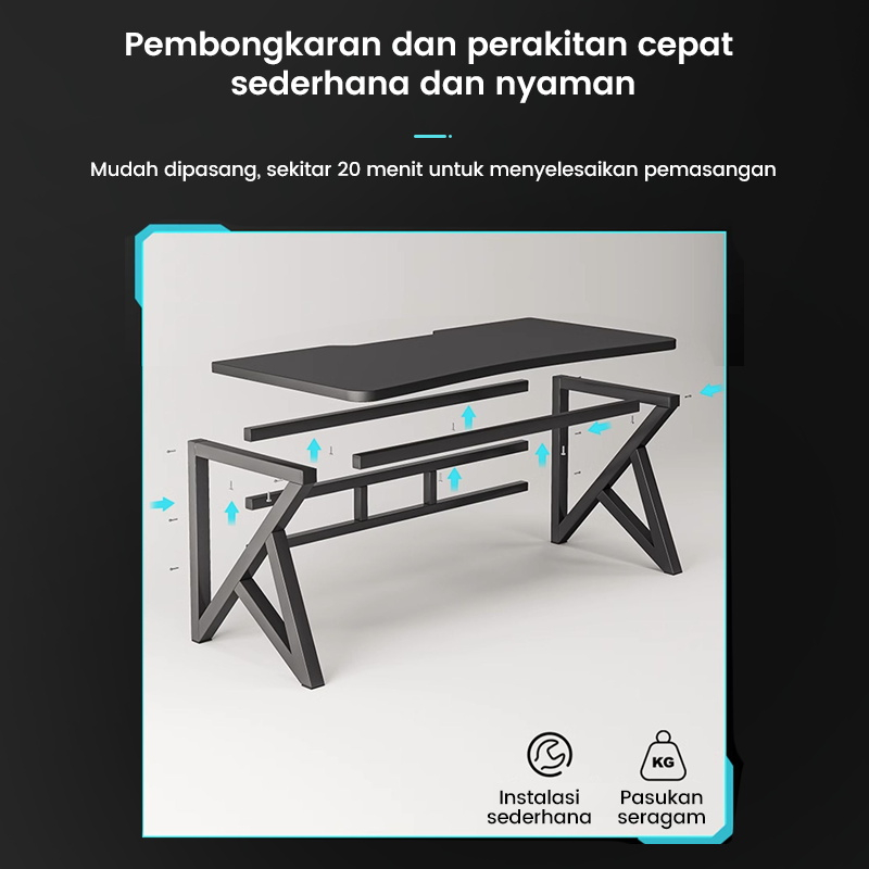 Pocket Dragon Meja komputer/Meja laptop/Meja gaming/Meja kerja/Meja belajar aesthetic/Meja kantor(A122A)-6