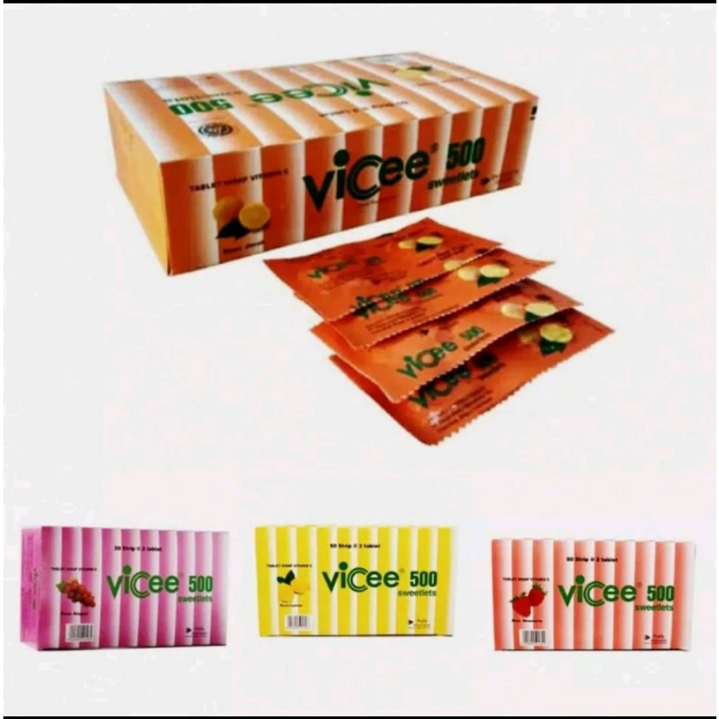 Vicee 1 Box 100 Tablet Vitamin C 500mg (50 Strip)