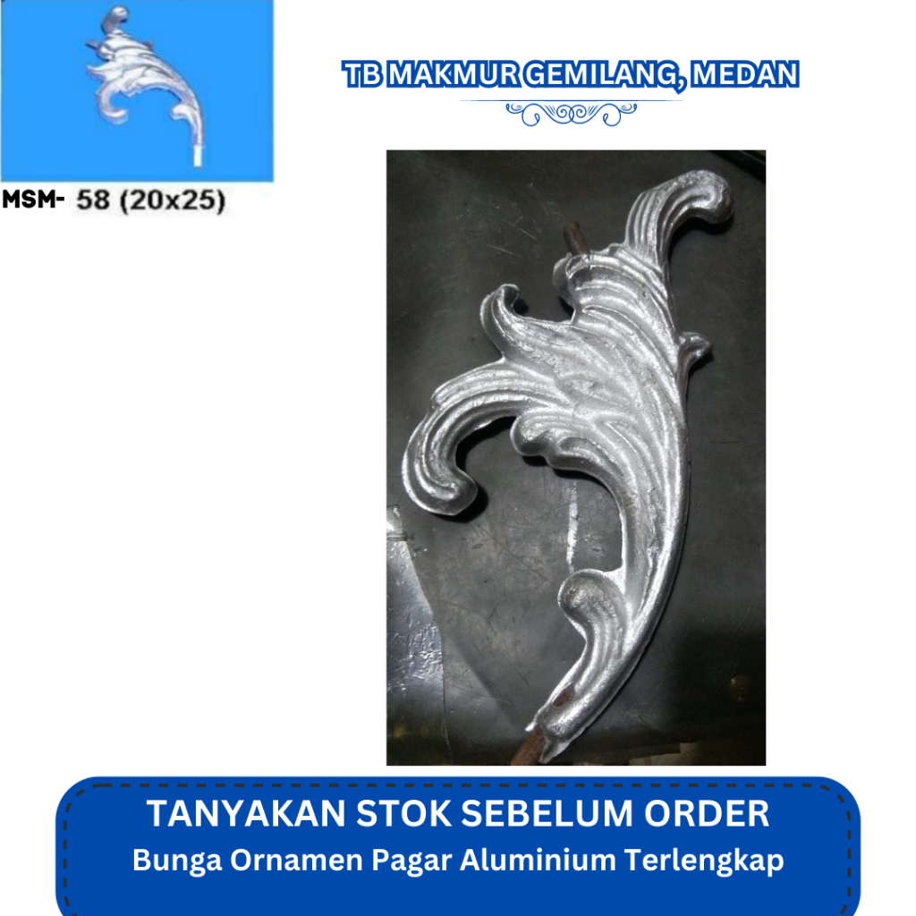 Ornamen/Bunga Pagar Aluminium 58